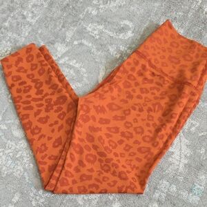 Beyond Yoga Orange Leopard Print Leggings